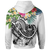 Tahiti Polynesian Zip up Hoodie Summer Plumeria (White) - Polynesian Pride
