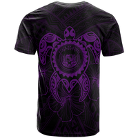 Hawaii Polynesian Custom T Shirt Vintage Polynesian Turtle (Purple) - Polynesian Pride