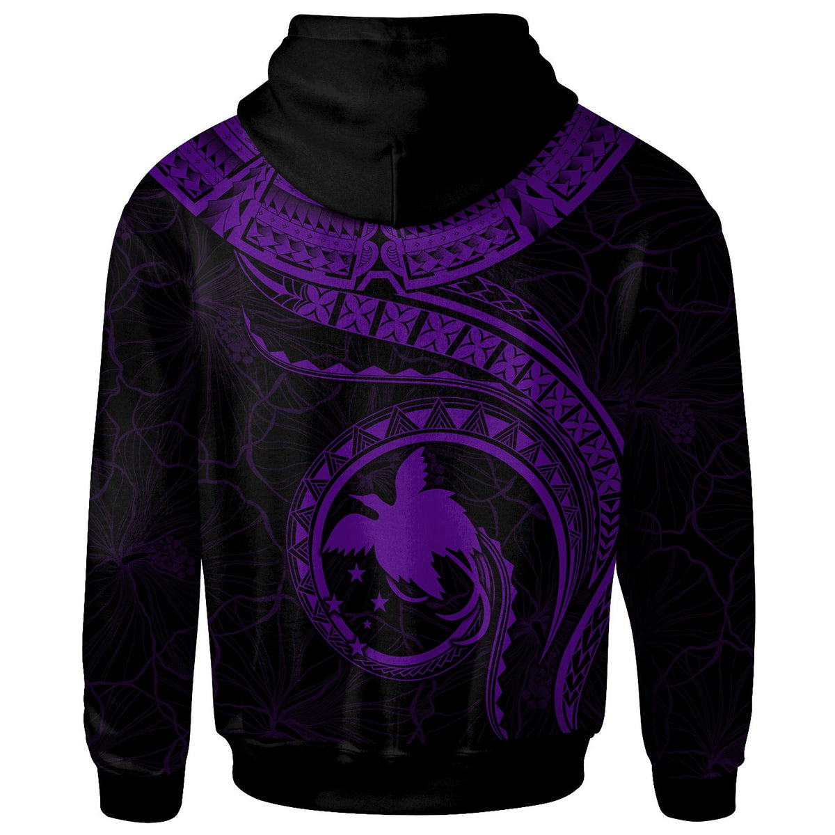 Papua New Guinea Polynesian Zip up Hoodie Papua New Guinea Waves (Purple) - Polynesian Pride