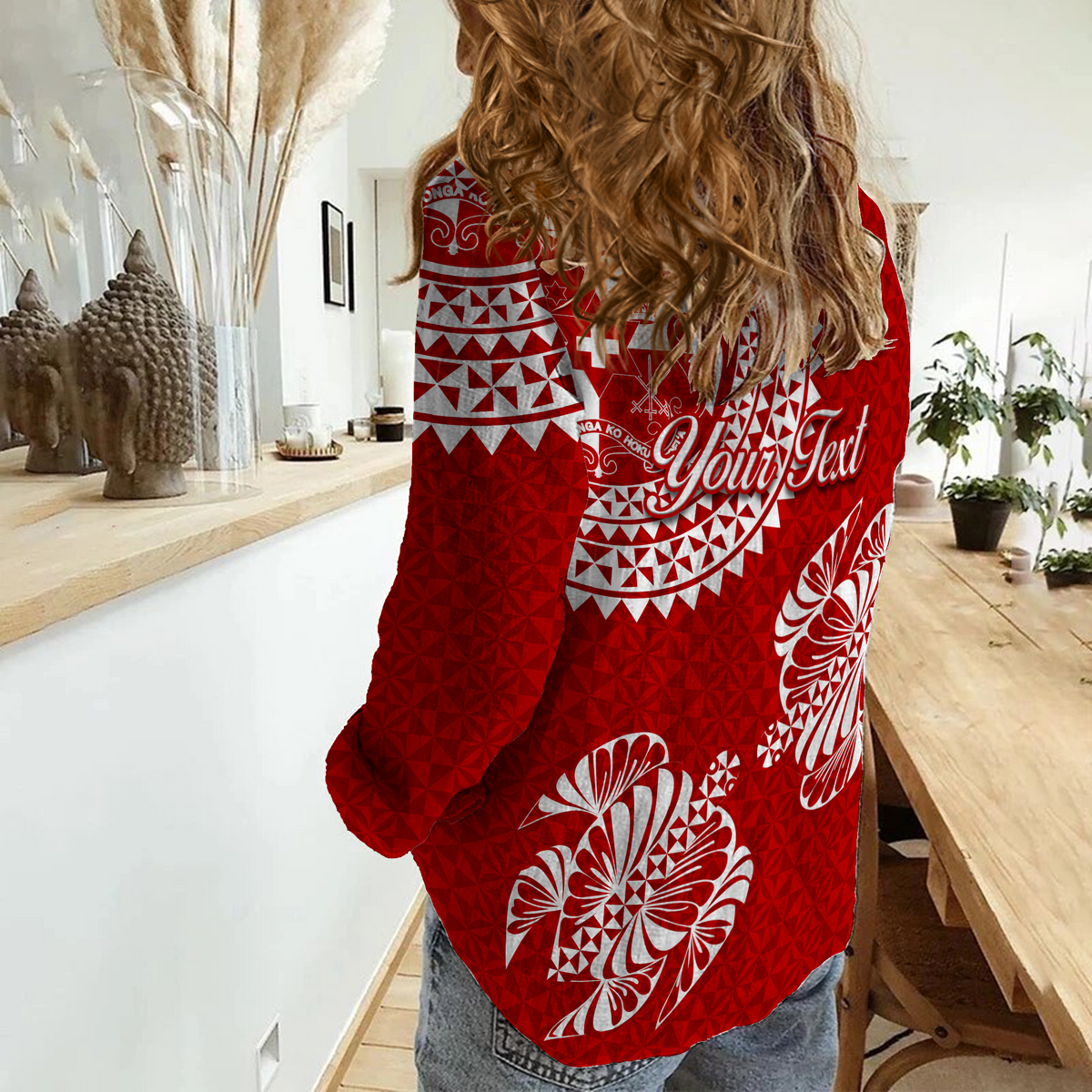 (Custom Personalised) Valentine Day Tonga Couple Love Women Casual Shirt Tongan Turtle - LT12 - Polynesian Pride