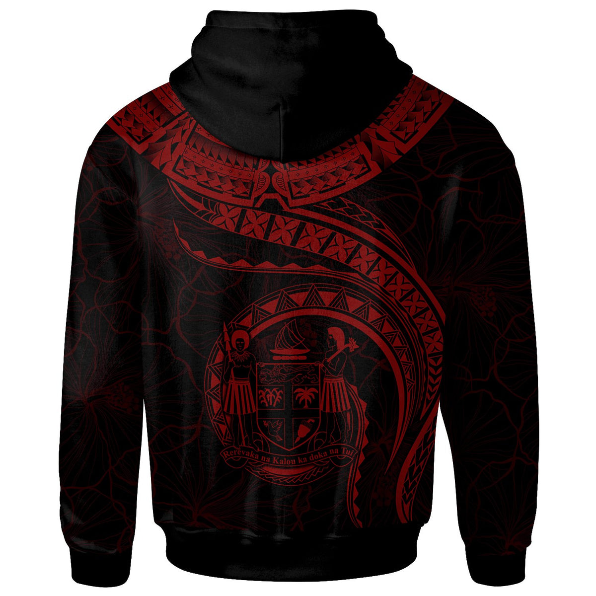 Papua New Guinea Polynesian Zip up Hoodie Papua New Guinea Waves (Red) - Polynesian Pride