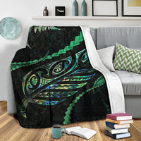 New Zealand Paua Shell Silver Fern Premium Blanket - Polynesian Pride