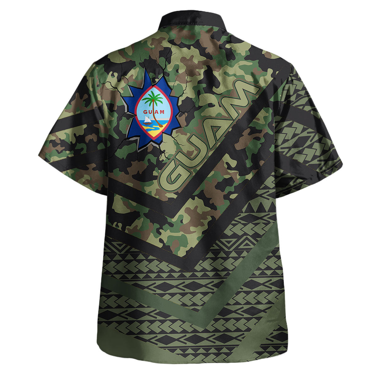 Guam Short Sleeve Shirt - Custom Guam Camo Deluxe Polynesian Tattoo - Polynesian Pride