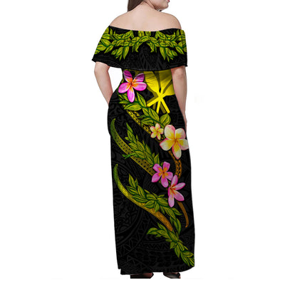 Hawaii Hammer Shark Polynesian Matching Dress and Hawaiian Shirt Matching Couples Outfit Unique Style Gold LT8