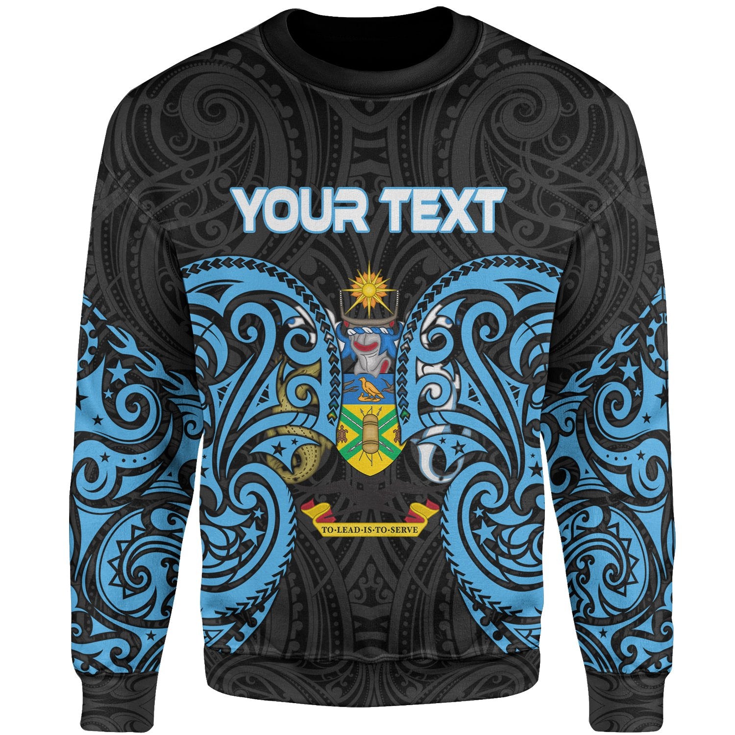 Solomon Islands Polynesian Custom Personalised Sweater - Spirit Style Blue Unisex Blue - Polynesian Pride