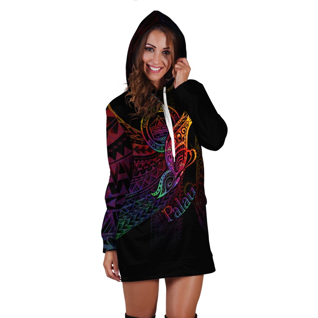 Palau Hoodie Dress - Butterfly Polynesian Style - Polynesian Pride