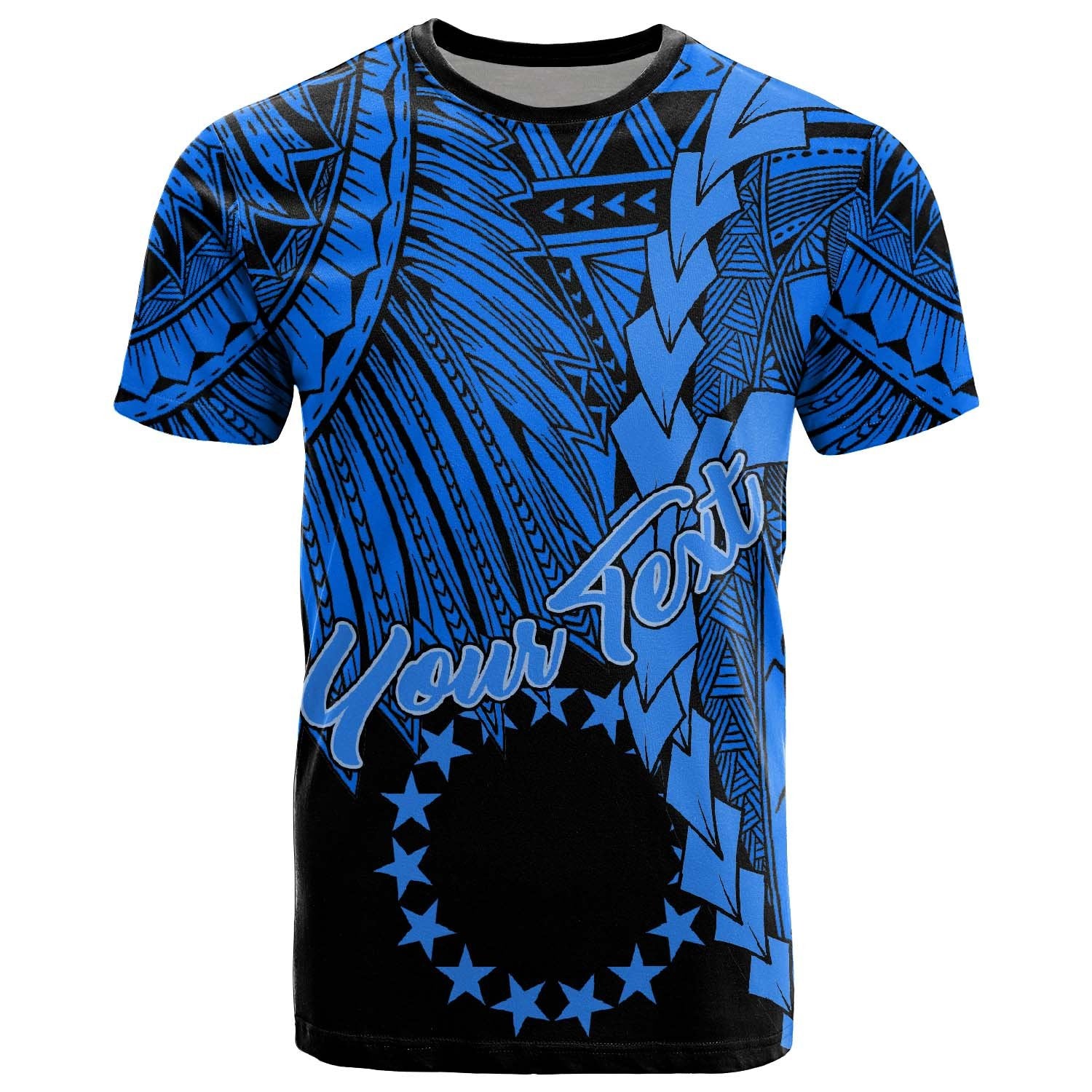 Cook Islands Polynesian Custom T Shirt Tribal Wave Tattoo Blue Unisex Blue - Polynesian Pride