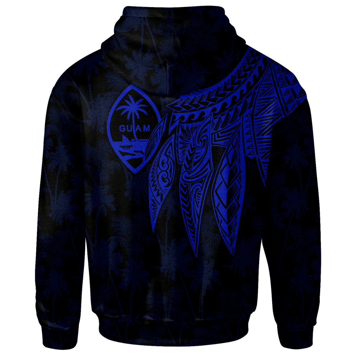 Guam Hoodie Polynesian Wings (Blue) - Polynesian Pride