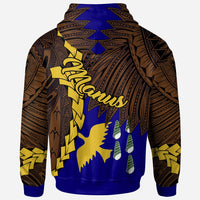 Papua New Guinea Manus Province Polynesian Custom Zip Hoodie Tribal Wave Tattoo - Polynesian Pride