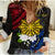 (Custom Personalised) Philippines Sampaguita Filipino Sun Women Casual Shirt - LT12 Female Black - Polynesian Pride
