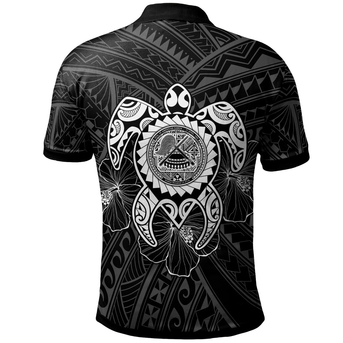 American Samoa Polynesian Custom Polo Shirt Vintage Polynesian Turtle (White) Unisex White - Polynesian Pride