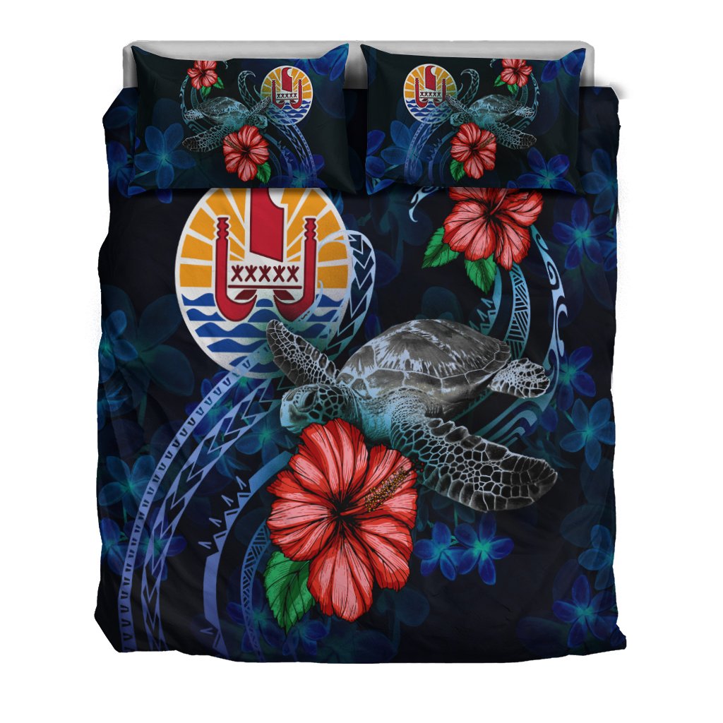 Tahiti Polynesian Bedding Set - Blue Turtle Hibiscus - Polynesian Pride