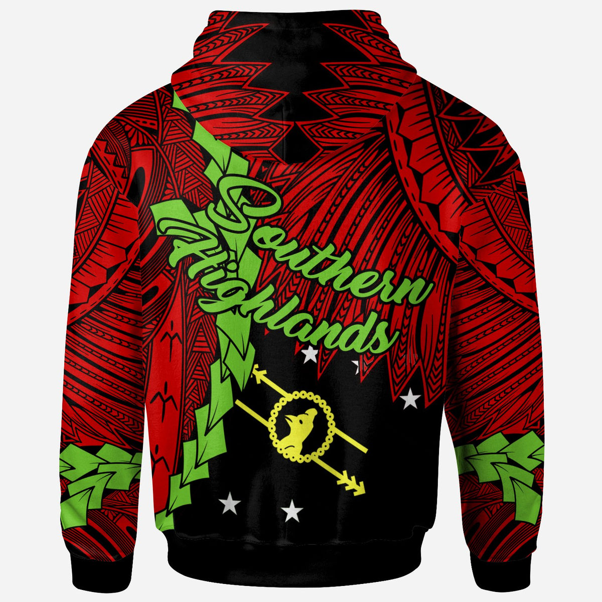 Papua New Guinea Southern Highlands Province Polynesian Custom Hoodie Tribal Wave Tattoo - Polynesian Pride