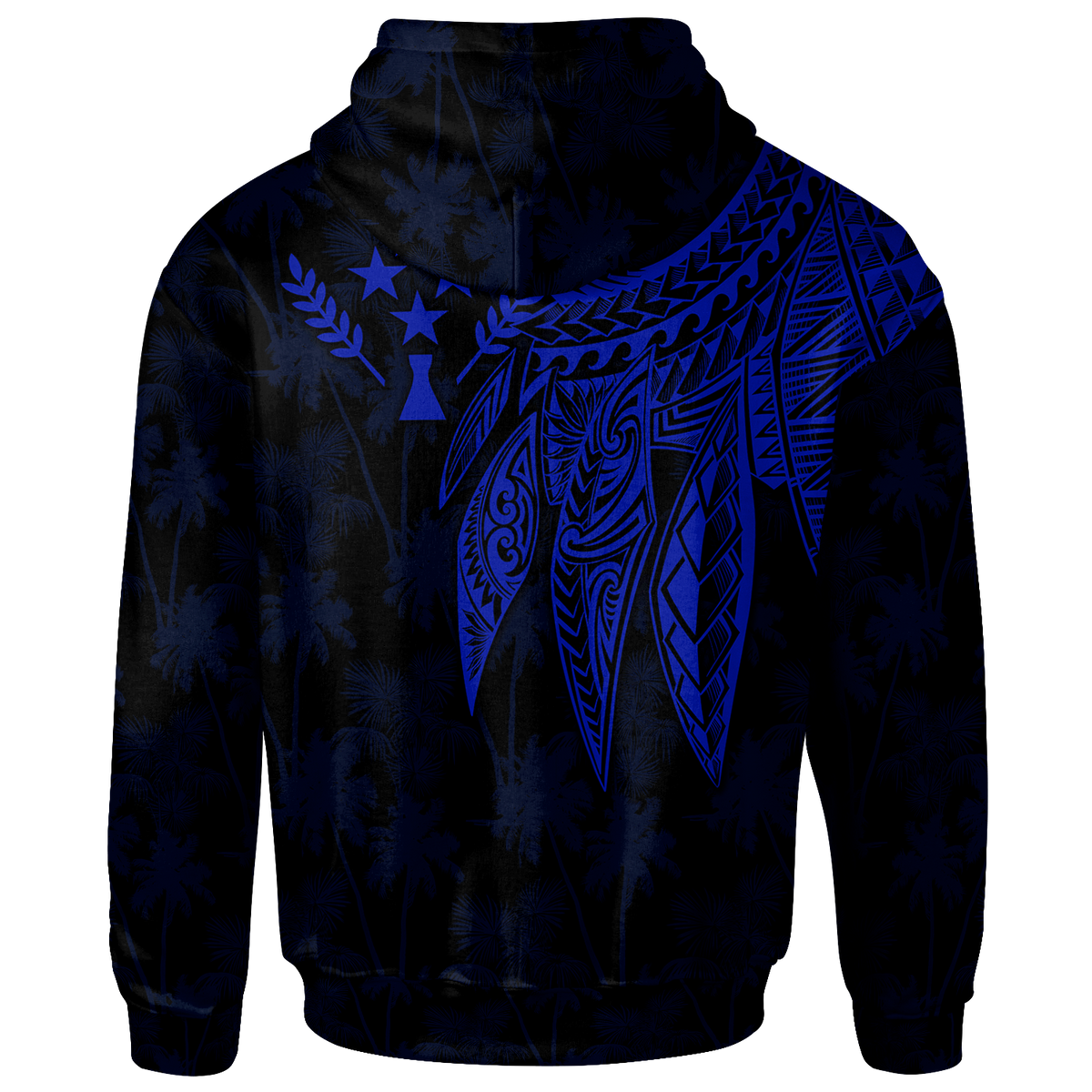Kosrae Hoodie Polynesian Wings (Blue) - Polynesian Pride