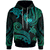 Samoa Custom Hoodie Polynesian Turtle With Pattern Unisex Blue Green - Polynesian Pride