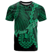Tahiti Polynesian Custom T Shirt Tribal Wave Tattoo Green Unisex Green - Polynesian Pride