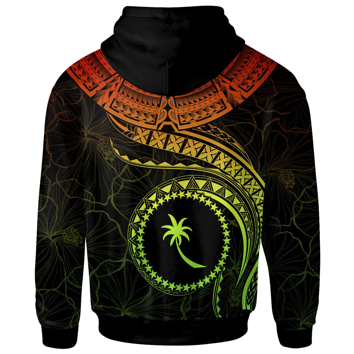 Chuuk Polynesian Custom Hoodie Chuuk Waves (Reggae) - Polynesian Pride