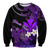 (Custom Personalised) Hawaii Turtle With Plumeria Leaf Purple Sweatshirt - LT12 Unisex Black - Polynesian Pride