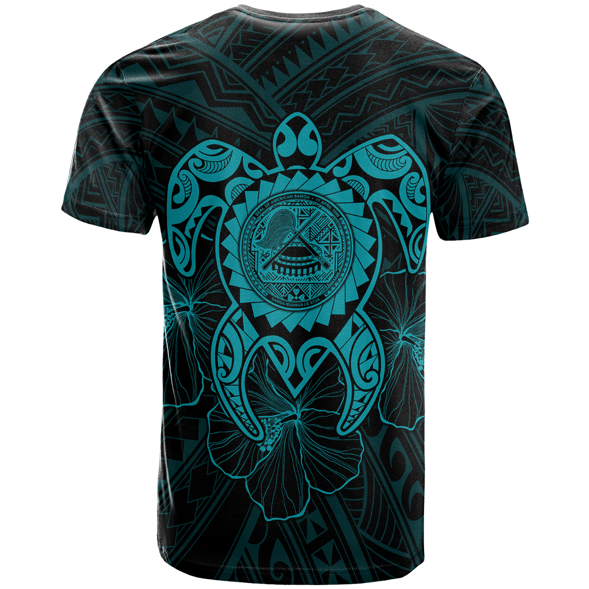 American Samoa Polynesian Custom T Shirt Vintage Polynesian Turtle (Turquoise) Unisex Turquoise - Polynesian Pride