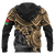 Vanuatu Polynesian Zip up Hoodie Gold Turtle - Polynesian Pride