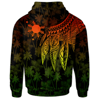 The Philippines Custom Zip up Hoodie Polynesian Wings (Reggae) - Polynesian Pride