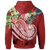 Tahiti Polynesian Hoodie Summer Plumeria (Red) Unisex Red - Polynesian Pride