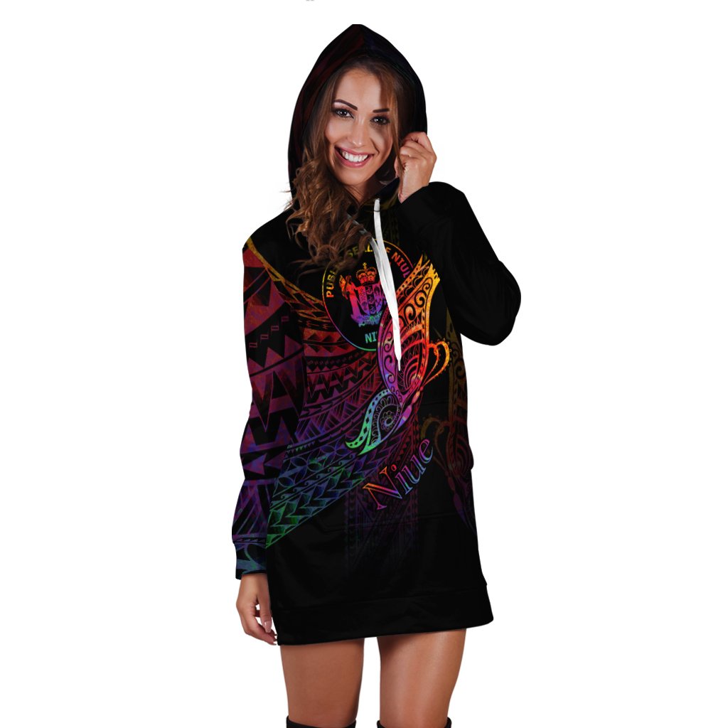 Niue Hoodie Dress - Butterfly Polynesian Style - Polynesian Pride