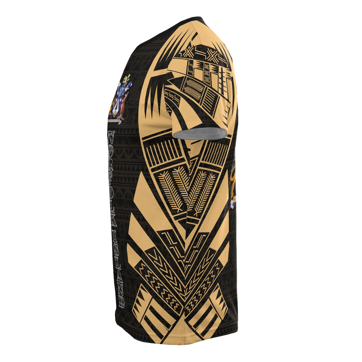 Norfolk Island T Shirt Norfolk Island Coat Of Arms Polynesian Tattoo Gold Style - Polynesian Pride