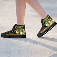 Fiji High Top Shoes - Polynesian Gold Patterns Collection - Polynesian Pride