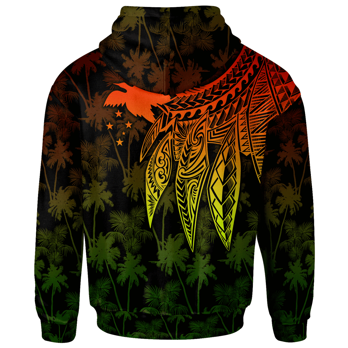 Papua New Guinea Hoodie Polynesian Wings (Reggae) - Polynesian Pride