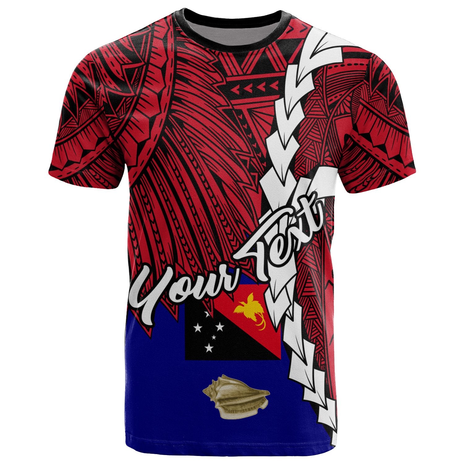 Papua New Guinea West New Britain Province Polynesian Custom T Shirt Tribal Wave Tattoo Unisex RED - Polynesian Pride