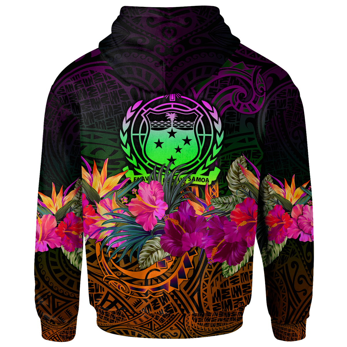 Samoa Custom Hoodie Summer Hibiscus - Polynesian Pride