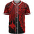 Papua New Guinea Polynesian Custom Personalised Baseball Shirt - Tribal Wave Tattoo Red Unisex Red - Polynesian Pride