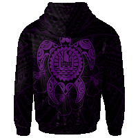 Tahiti Polynesian Hoodie Vintage Polynesian Turtle (Purple) - Polynesian Pride