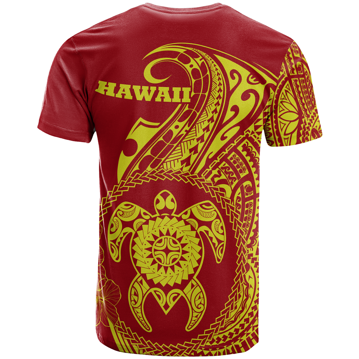 Hawaii Polynesian T Shirt Vintage Polynesian Turtle (Red) - Polynesian Pride