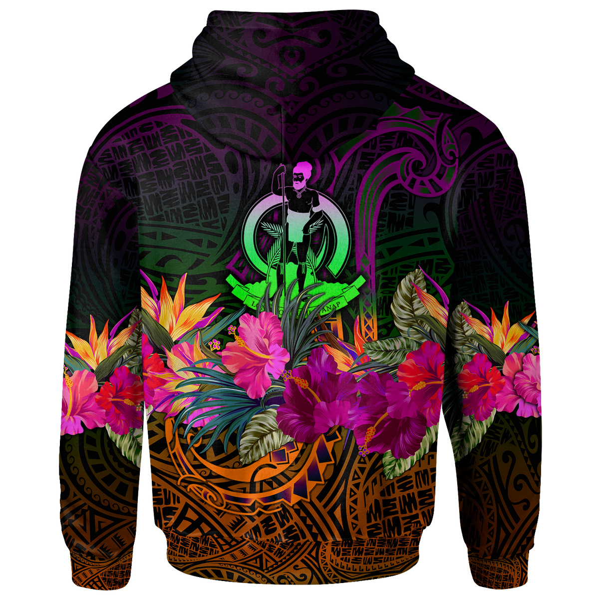 Vanuatu Zip up Hoodie Summer Hibiscus - Polynesian Pride