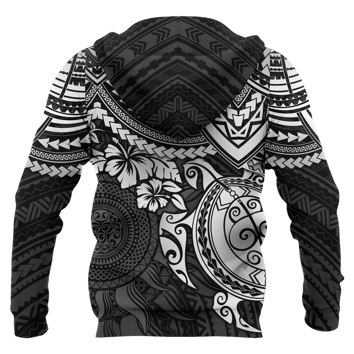 Polynesian Zip Hoodie Polynesian White Turtle - Polynesian Pride