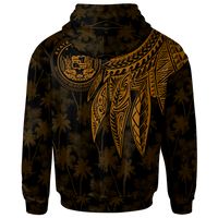 Polynesian Hawaii Zip up Hoodie Polynesian Wings (Golden) - Polynesian Pride