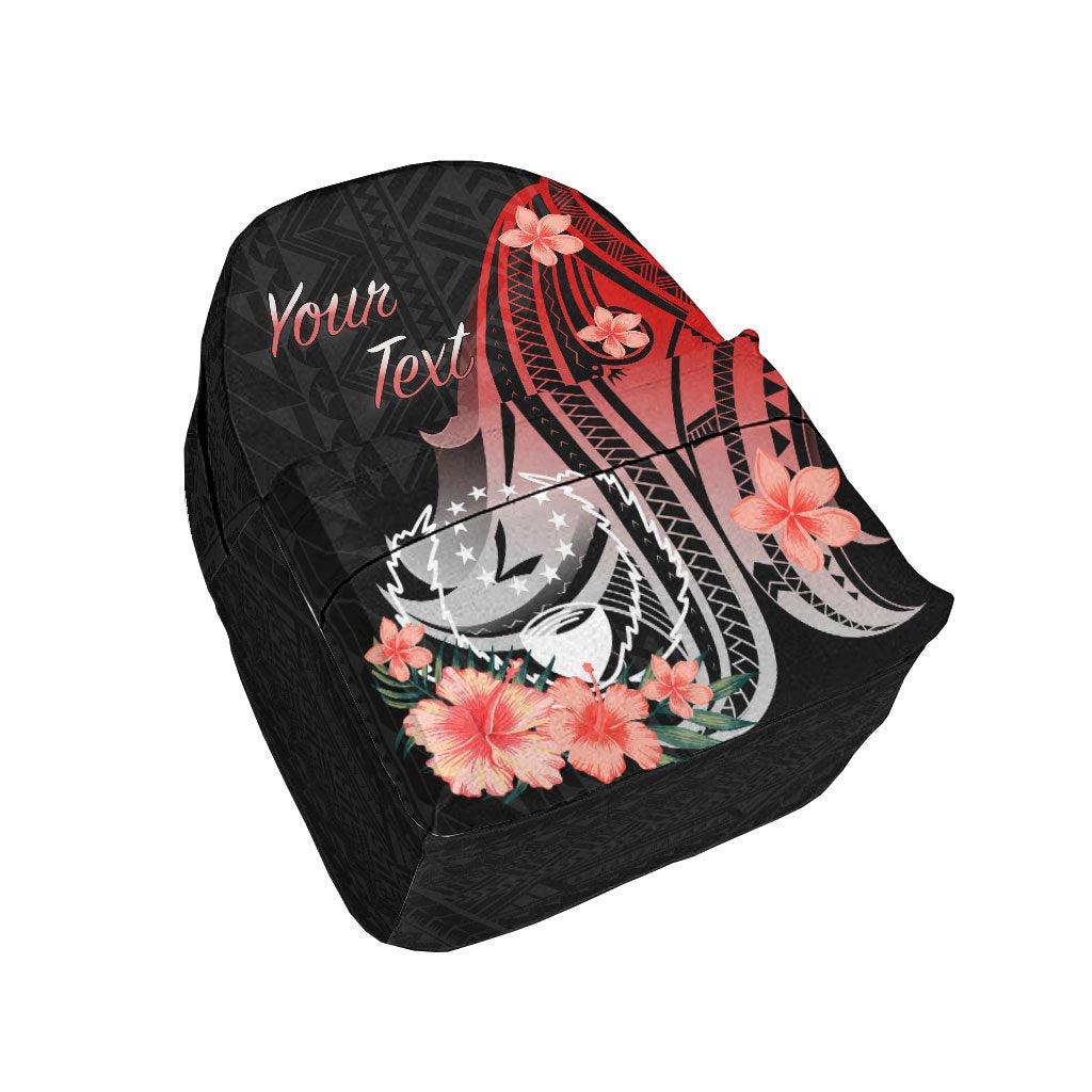 Pohnpei Personalised Custom Backpack - Red Polynesian Hibiscus Pattern Style - Polynesian Pride