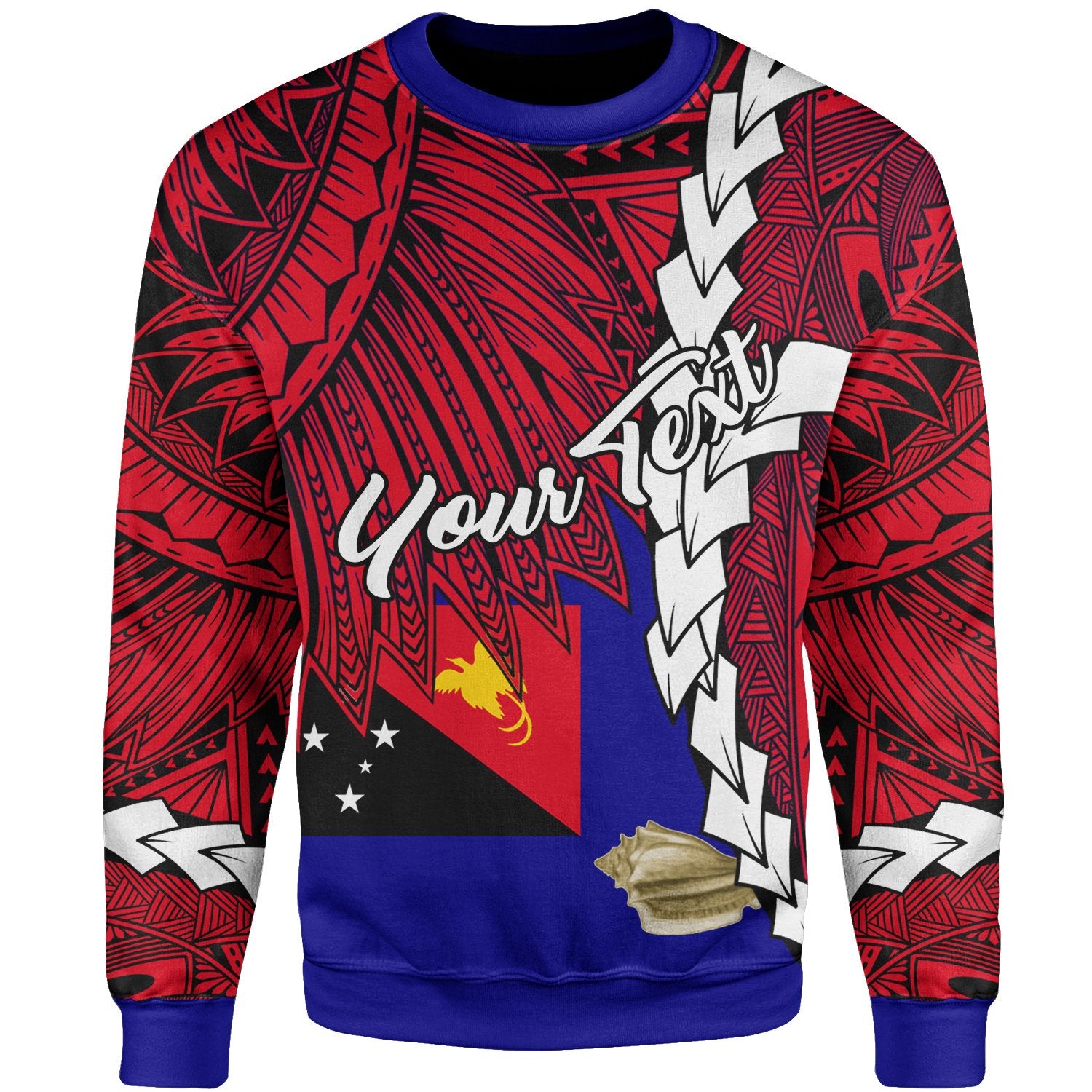 Papua New Guinea West New Britain Province Polynesian Custom Personalised Sweater - Tribal Wave Tattoo Unisex Red - Polynesian Pride