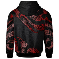 Palau Polynesian Custom Hoodie Polynesian Tattoo Red Version - Polynesian Pride