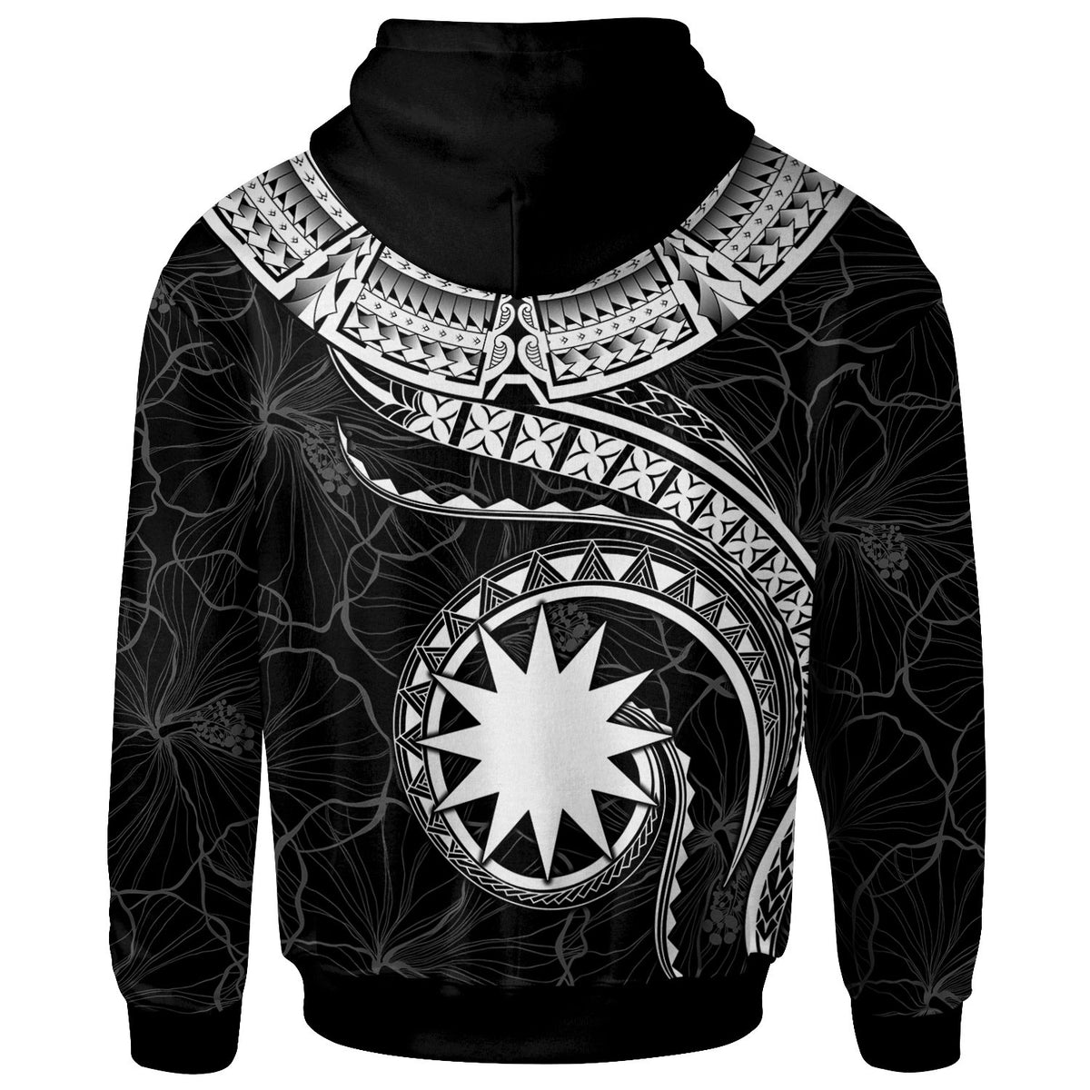 Nauru Polynesian Custom Hoodie Nauru Waves (White) - Polynesian Pride