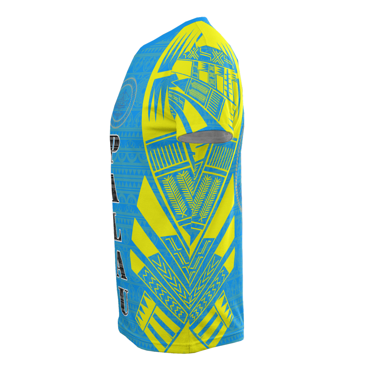 Palau T Shirt Palau Seal Polynesian Tattoo Blue Style - Polynesian Pride