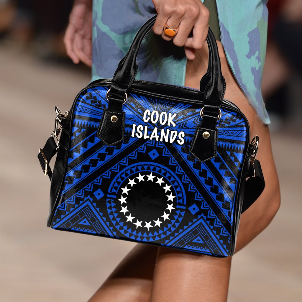 Cook Island Shoulder Handbag - Seal With Polynesian Tattoo Style ( Blue) One Size Blue - Polynesian Pride