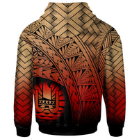 Tahiti Polynesian Hoodie Plumeria Tattoo Tribal - Polynesian Pride