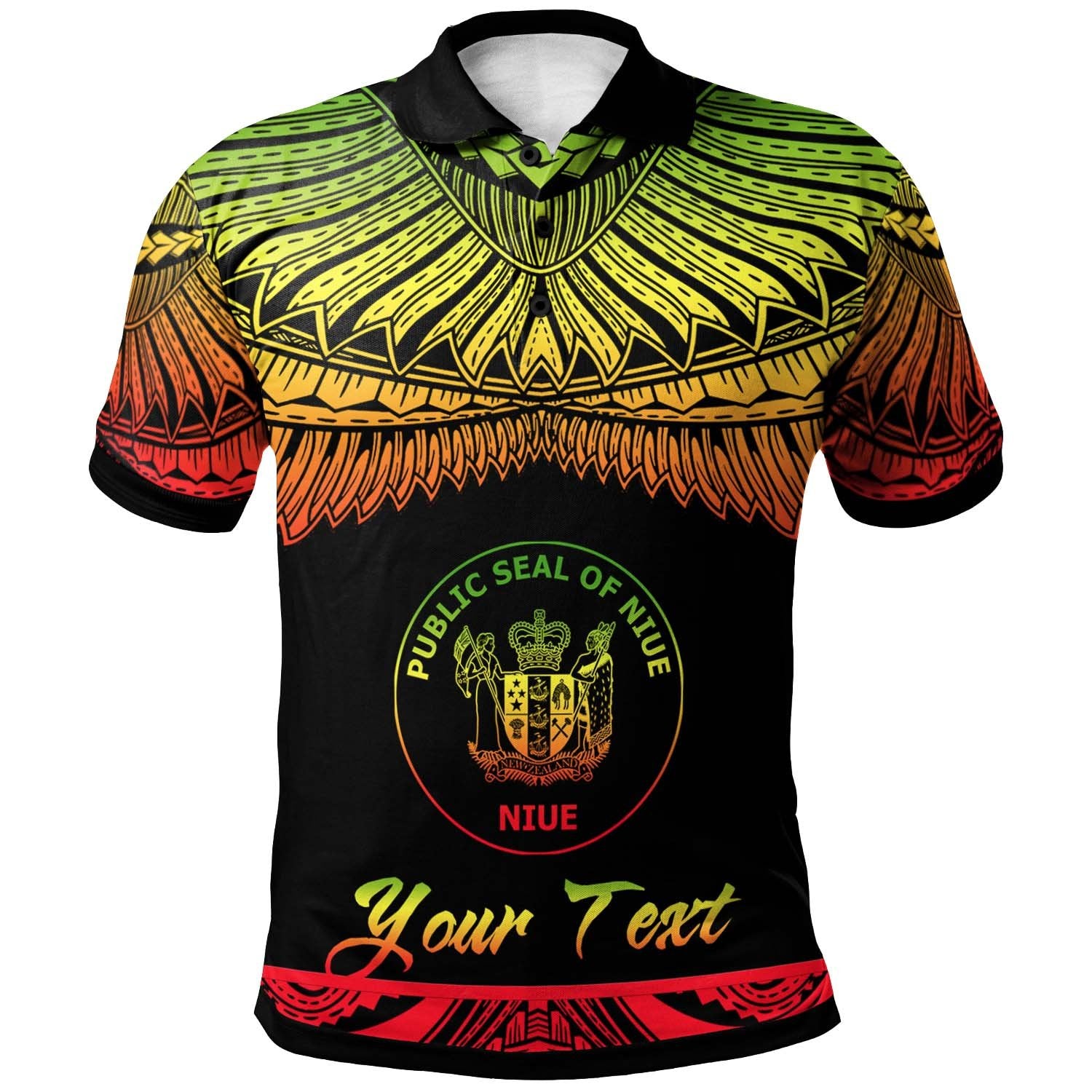 Niue Custom Polo Shirt Polynesian Tattoo Reggae Version Unisex Reggae - Polynesian Pride