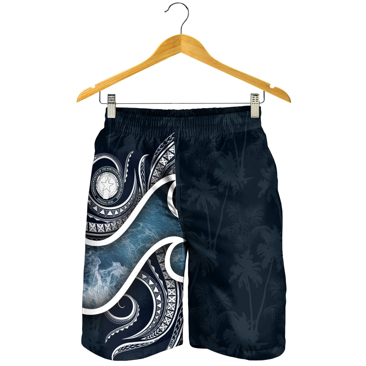 Northern Mariana Islands Polynesian Men's Shorts - Ocean Style - Polynesian Pride