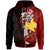 Papua New Guinea Polynesian Zip up Hoodie Bird of Paradise With Hibiscus Unisex Red - Polynesian Pride