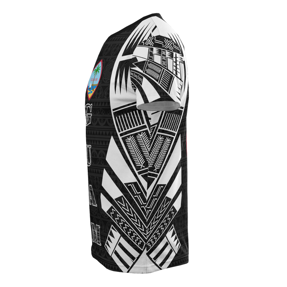 Guam T Shirt Guam Coat of Arms Polynesian Tattoo Style - Polynesian Pride