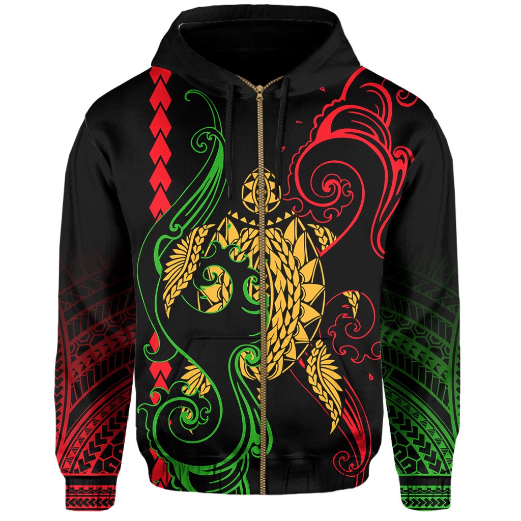 Hawaii Hoodie Turtle Sea Zip Hoodie - Polynesian Pride